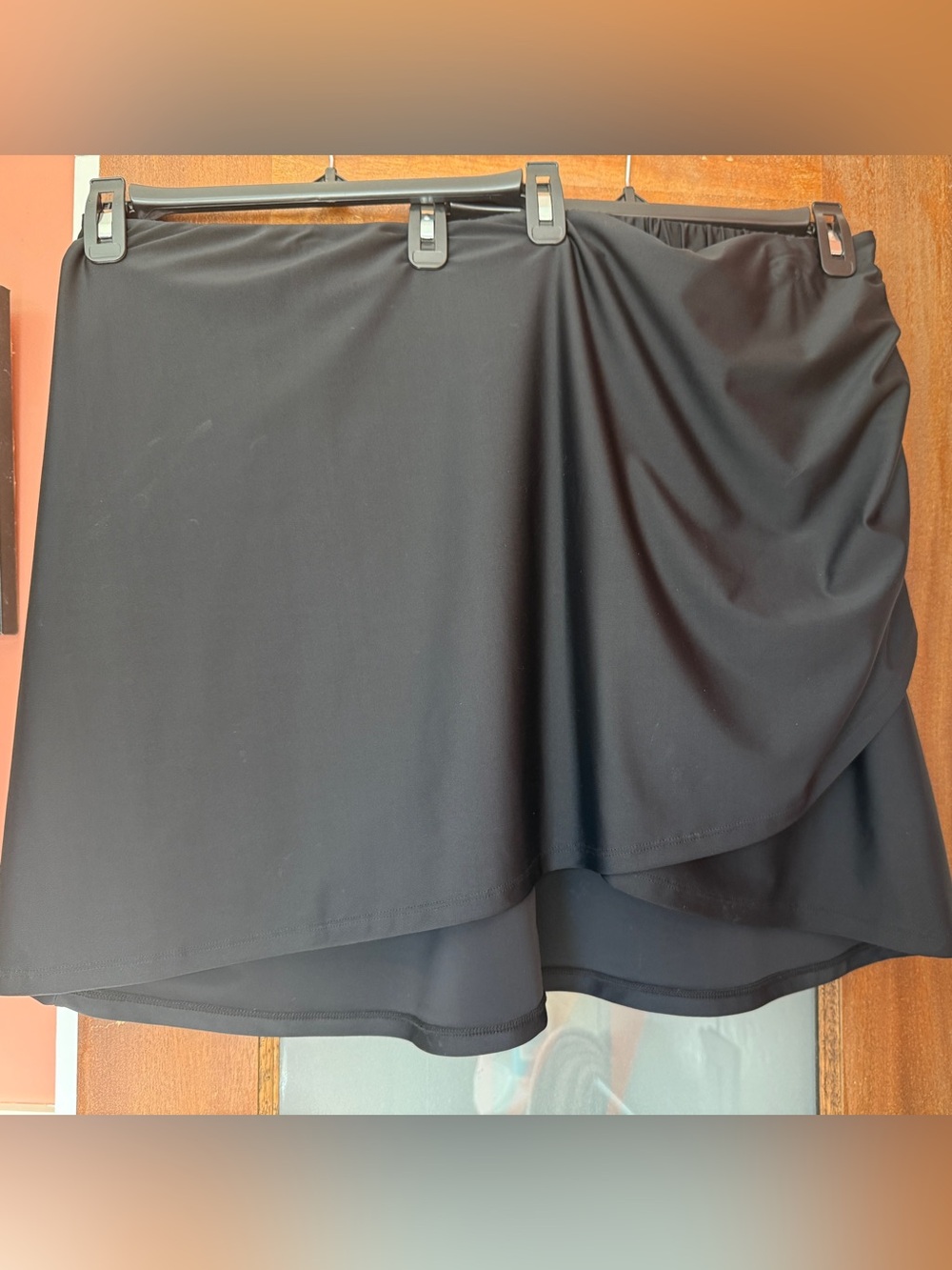 Summersalt Black Ruched Swim Skirt Front Wrap Cover Up Bottom Beach Pool 1X